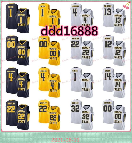

stitched custom jersey smith 12 ja morant 13 devin gilmore 14 jaiveon eaves 2 chico carter murray state racers college men women youth, Black