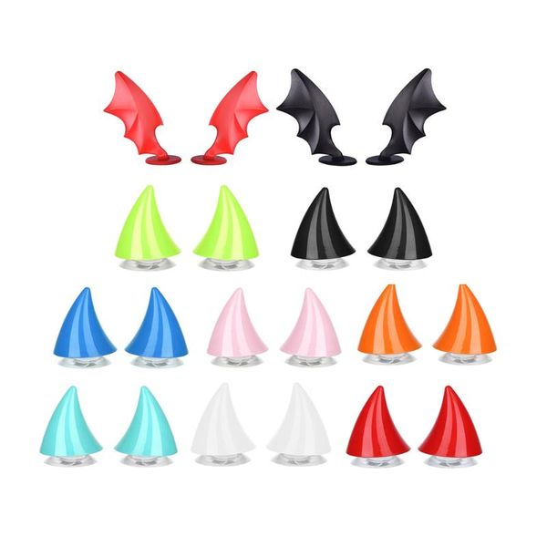 

motorcycle helmets 1-pair rhino-horn devil-horns horns wings helmet demon sucker universal decoration
