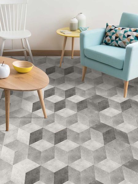 

wall stickers 10pcs retro hexagon floor sticker waterproof anti-slip self-adhesive for ground bathroom kitchen camper home decor