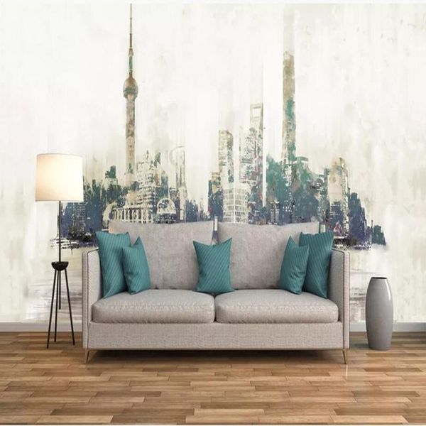 

wallpapers milofi manufacturers custom 3d shanghai bund oil painting wallpaper mural