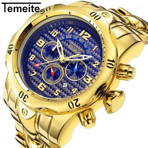 

brand watches men multi-functional sports military men's clock large dial waterproof quartz chronograph watch relogio masculino wristwa, Slivery;brown