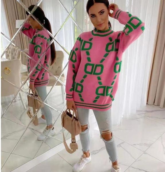 

women's sweaters brand high end fashion women's sweater letter jacquard temperament youth leisure round neck pullover s xl, White;black