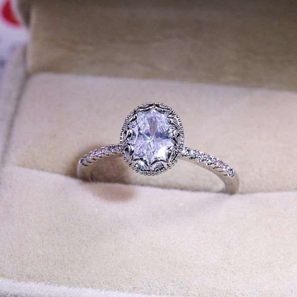 

wedding rings arrival vintage silver ring for women fashion jewelry luxury white zircon engagement bagues pour femme, Slivery;golden
