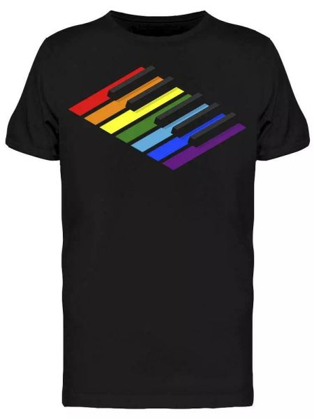 

Keyboard Piano Rainbow Tee Men's -Image by Shutterstock, White;black