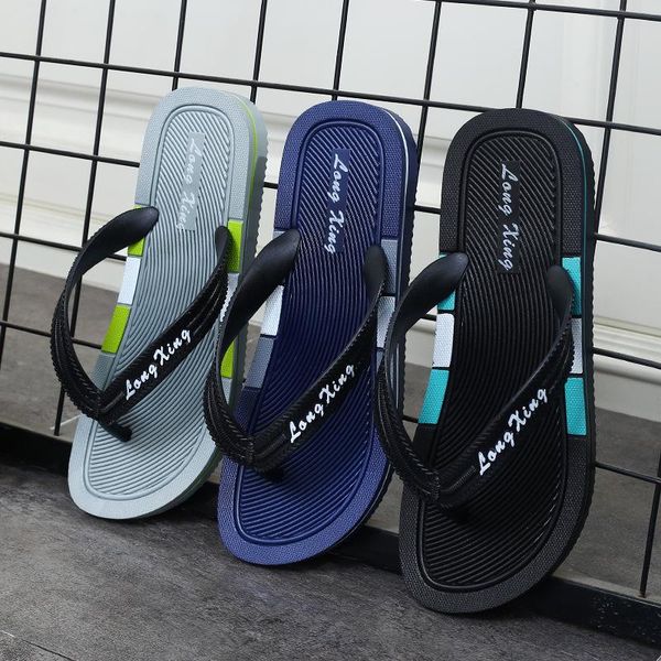 

sandals summer men's beach flip flops men slippers home outdoor chanclas de hombre playa slipper flop indoor infradito, Black