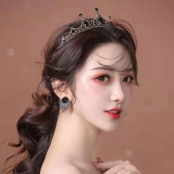 

hair clips & barrettes baroque retro black luxury bridal crystal tiaras crown princess queen pageant prom rhinestone veil tiara wedding acce, Golden;silver