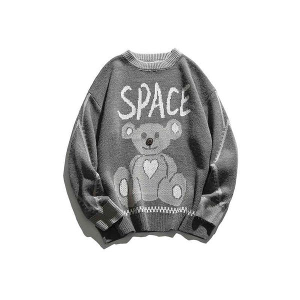 

@yyds japane autumn trend cartoon print sweaters sweater mens, Black;white