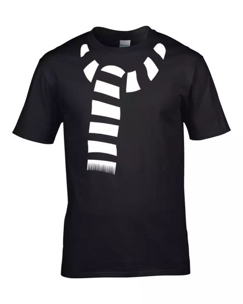 

funky scarf - keep warm with this cool men's t-shirt, White;black