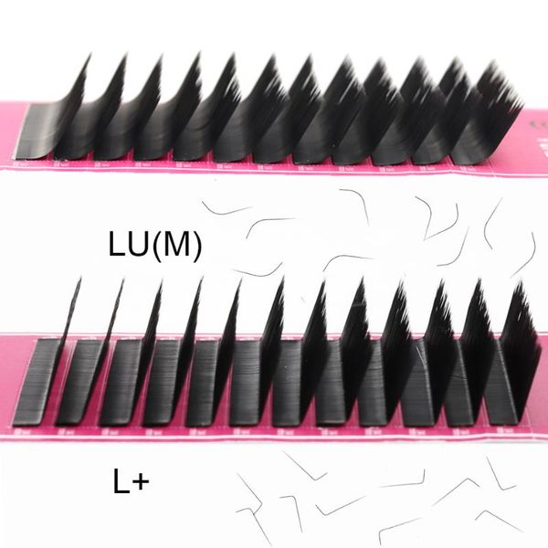 

false eyelashes l+/lu(m) curl eyelash extensions faux mink lash individual matte black 8-15mm mixed soft n/l shape makeup lashes