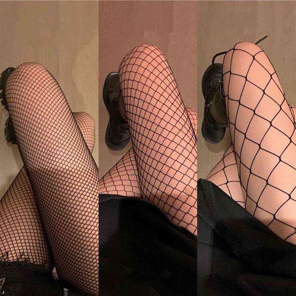 Venda quente Mulheres Long Sexy Fishnet Meias Peixes Pantyhose Nylon Malha De Nylon Lingerie Meninas Coxa Alta Moda Moda Hosiery Y1119