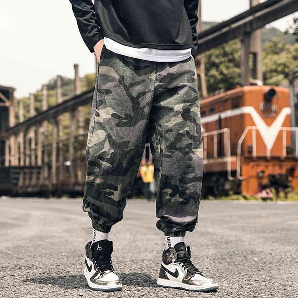 

men's pants cotton camouflage fashion style casual men streetwear wild hip-hop loose harem trousers mens m-5xl1 dayu, Black