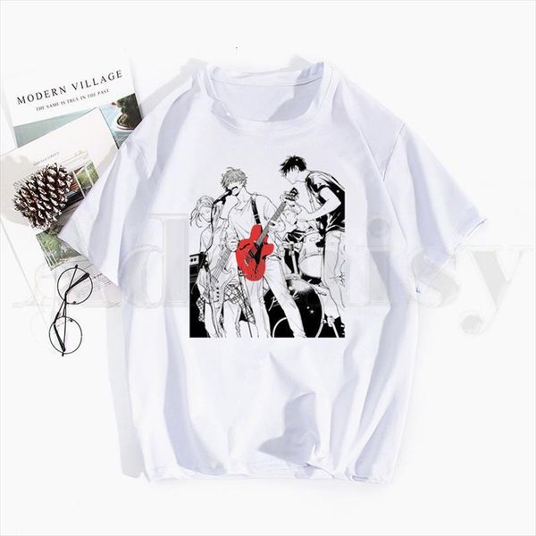 

yaoi bl given anime men manga music fashion women short sleeve casual shirt streetwear funny, White;black