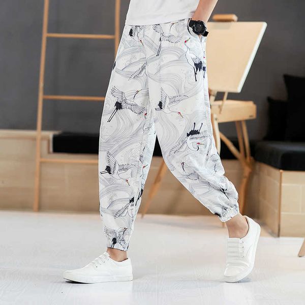 

men's pants printed harem hip hop streetwear casual joggers summer fashion elastic waist men trousers mdrz vr2b, Black