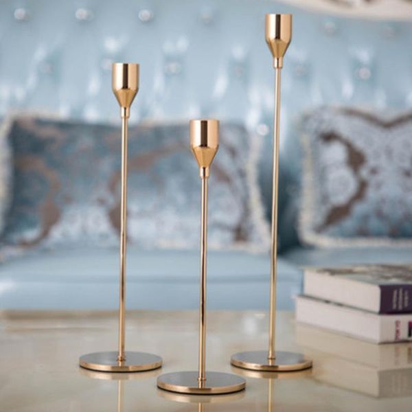 

candle holders 3pcs luxury dinner table romantic wedding party candlestick stand simple exquisite home decor holder tablefashion