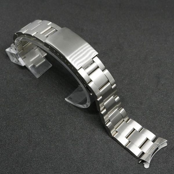 

watch bands 19mm 20mm silver brushend stainless steel brushed oyster band bracelet for mens, Black;brown