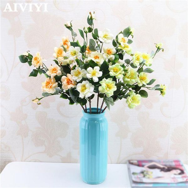

artificial flower 7 heads silk iceberg rose peony leaf bud wedding room decoration christmas decorative flowers & wreaths