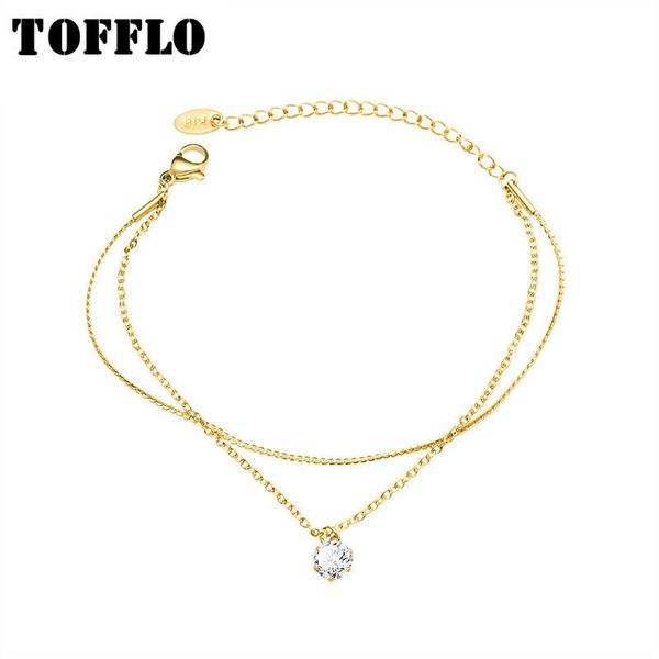 

link, chain tofflo fashion double-layer s super flash bracelet with diamonds stainless steel women's bse116, Black