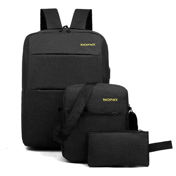

backpack 3 pcs/sets nylon male sport backbag big schoolbags for teenagers boys shoulder bags mochila men school