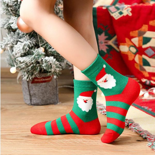 

socks baby christmas winter girls boys kids warm 2021 elk santa claus cotton sokken xmas year gifts 1-12t, Pink;yellow