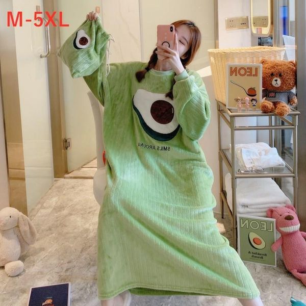 

5xl loungewear big nightdress women sleepwear nightgrown winter pajamas flannel plus large size one piece pijamas, Black;red