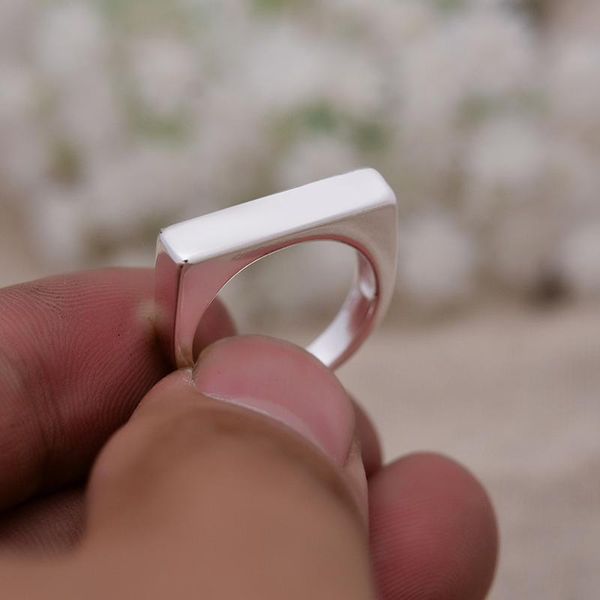 

cluster rings arrival 100% 925 sterling silver trendy simple design lady finger ring jewelry for women promotion gift never fade, Golden;silver