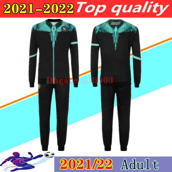 

21 22 ssc napoli soccer jacket tracksuit survetement 2021 2022 naples fabian insigne burlon special-edition football jackets camiseta de tra, Black