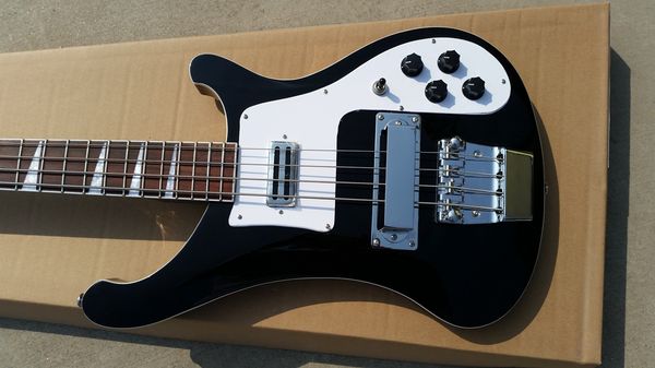 auf Lager! E-Bass-Gitarre, im Custom-Shop gefertigt, wunderschöne und wundervolle schwarze Bassgitarre