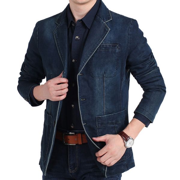 

new denim jacket men cotton casual slim fit autumn winter mens jeans jackets hombre plus size 4xl jaqueta masculina, Black;brown