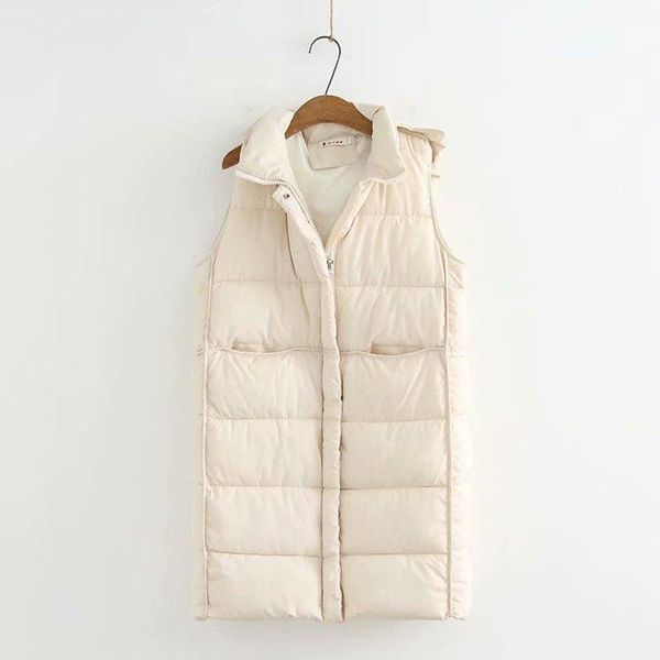 

women's vests plus size sleeveless women long beige vest coats 2021 winter casual hooded ladies pockets female, Black;white