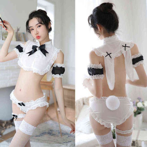 NXY Sexy Liengerie Lencera Cosplay de Conejito Para Mujer, Умесел Conejo, Vestido Ertico Encaje Gasa Tentacin, Countuno Porno Blanco, 1217