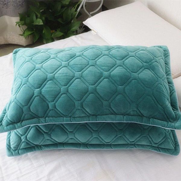

pillow case 2pcs crystal velvet pillowcase solid color winter warm cases decor home covers bedding