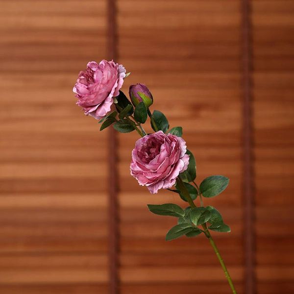 

10pcs/lot european 3 heads peony artificial flowers wedding flower wall decorative home garden silk rose fake wreath & wreaths