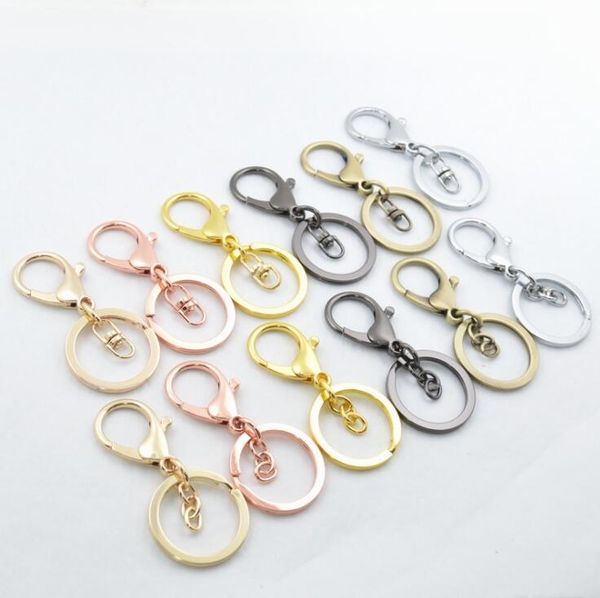 

keychains 5pcs/lot gold key chains ring jewelry making diy accessories bag charms car keyring keychain trinket wholesale, Silver
