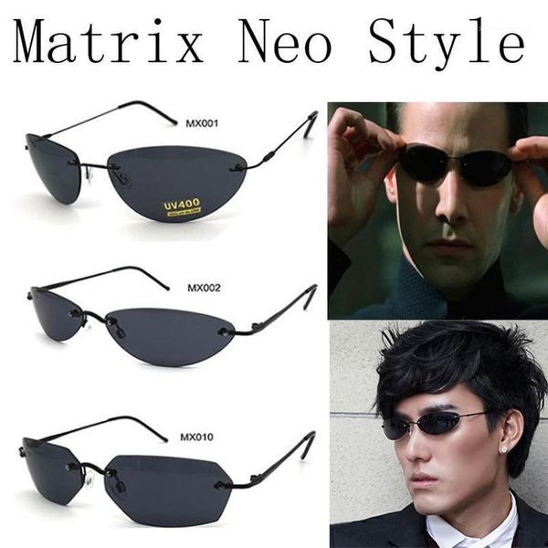 Спортивные солнцезащитные очки в стиле без оправы E Matrix Agent Smith, винтажные поляризованные солнцезащитные очки брендового дизайна, мужские солнцезащитные очки