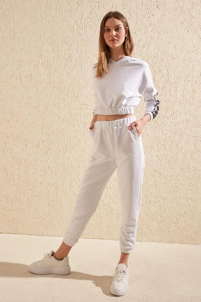 

running pants trendyol beli elasticized knit sweatpants twoss20ea0046, Black;blue