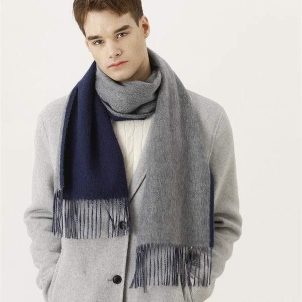 

Runbo autumn and winter pure cashmere scarf fashion double-sided thickened long style, Blue;black