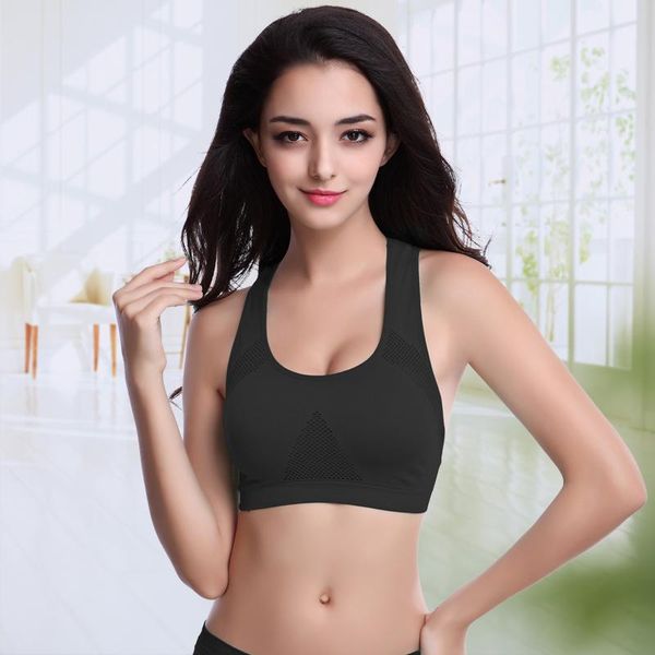

bras women's sports bra gym breathable shockproof seamless no steel ring gather beautiful back yoga running vest underwear women, Red;black