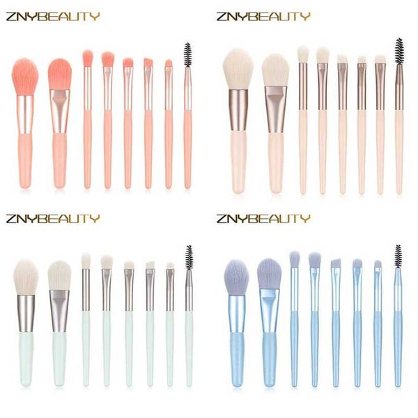

makeup brushes znybeauty 8pcs portable brush set with 4 colors beauty cosmetic tool