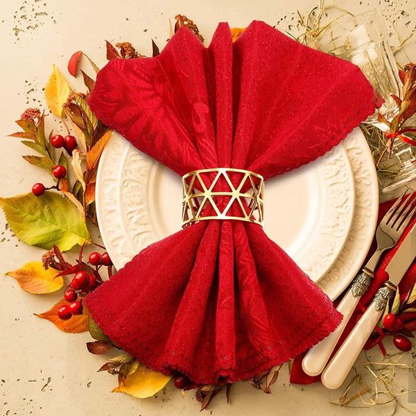 

napkin rings 10pcs hollow out holders serviette buckle holder adornment for wedding party dinner table