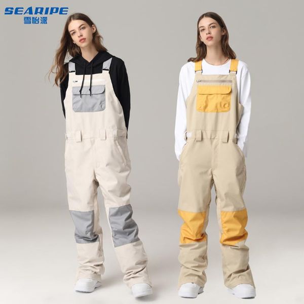 

skiing pants snow straps ski windproof waterproof outdoor jumpsuit