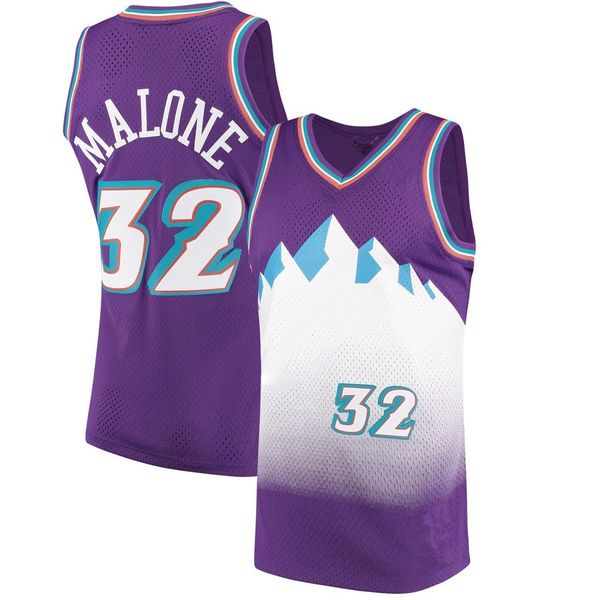 

karl john 32 malone 12 stockton basketball jerseys men, Black;red