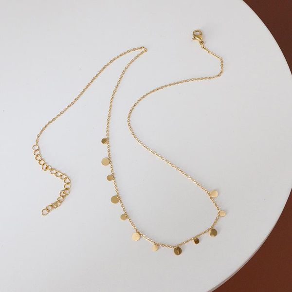 

chains davini gold chain geometric pendant choker necklace statement titanium steel tassel necklaces for women trendy jewelry mg472, Silver