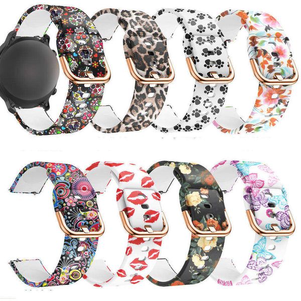 20mm 22mm Silicone Watceband Strap para Samsung Galaxy Watch 42mm 46mm ativo 2 40/44 engrenagem S3 Smart Straps Huawei GT / GT