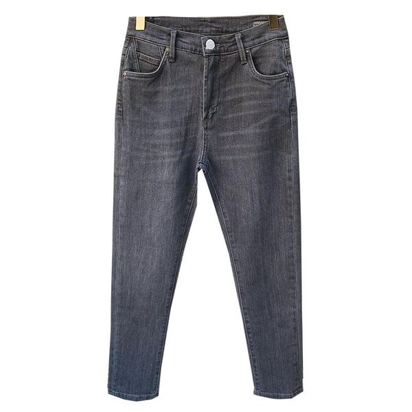

women's jeans women pants washed smoke grey skinny denim, Blue