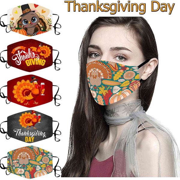 

thanksgiving cotton mask washable mask cartoon turkey printed maskhigh quality