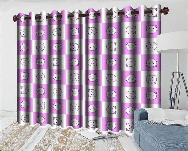 Cortina cortinas 3d wholesale janela cute pequeno porquinho sala de estar quarto lindamente decorado cortinas