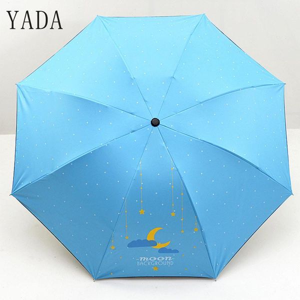 

umbrellas yada cartoon star&moon rain umbrella folding rainy night starry sky anti-uv for women girls boys lovely yd184