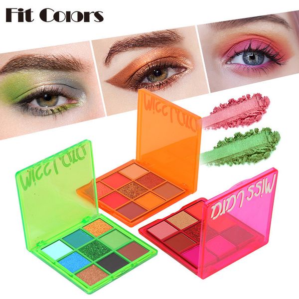 

9 colors eye shadow glitter powder makeup palette shimmer pigmented matte eyeshadow palettes neon eyes cosmetics