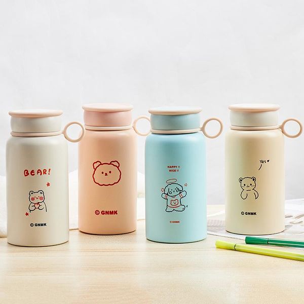 

water bottles modern simple stainless steel vacuum flask double-layer big belly cup children's cartoon animal