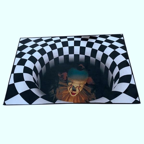 

carpets clown trap visual carpet living room bedroom floor mat 3d halloween sewer manhole cover horror home